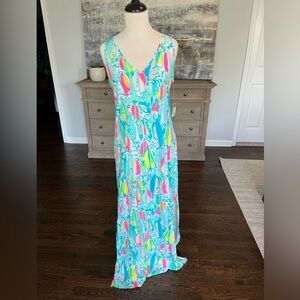 NWT Lilly Pulitzer Kerri Maxi Dress in Beach and Bae Small
